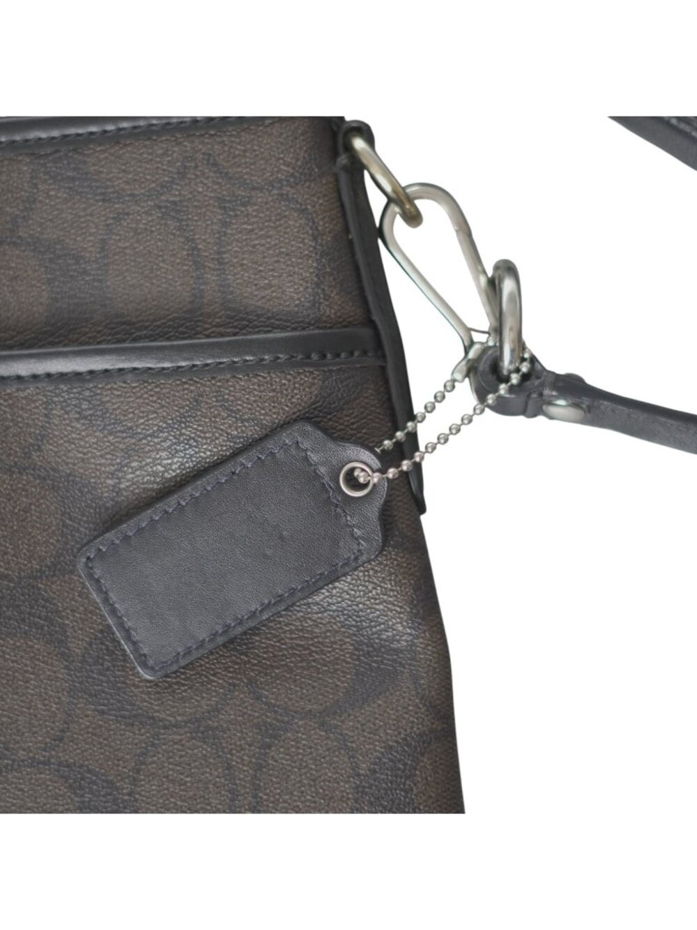 Coach F58297 Signature File Shoulder Bag Messenger Brown Black C Work School EUC - Picture 5 of 15